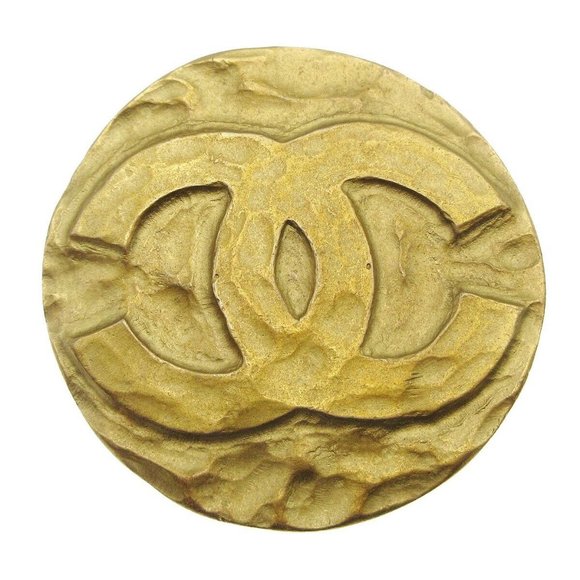 CHANEL CC Medallion Motif Brooch Pin Corsage Gold-plated 94A Authentic AK38081i - Picture 1 of 4